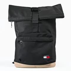 トミーヒルフィガー 高品質ヨーロッパ輸入モデル TOMMY HILFIGER バッグ バックパック リュック TOMMY JEANS DAILY ROLLTOP メンズ ブラック ベージュ AM0AM13323 BDS BLACKのサムネイル