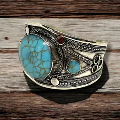 バングル ターコイズ インディアンジュエリー ブレスレット 天然石 無骨 デザイン ビンテージ アンティーク 古着 vintage 70s 70年代 前後 シルバー ブラス 2025 12000 p20/