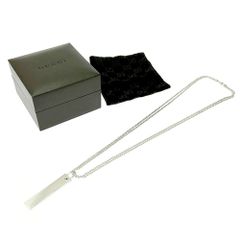 【中古】【箱付き】 GUCCI グッチ シルバー ロゴ プレート ダブルチェーン ネックレス 23.8g 925刻印 412174 ネックレス