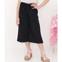 Bee【クーポン利用で20％OFF♪】ワイドパンツ◇ブラック×七分丈PT◇韓国子供服 韓国子ども服 韓国こども服 キッズ 女の子 100 110 120 130 140 150