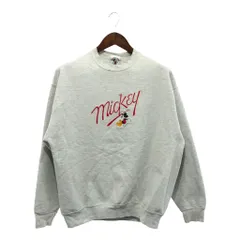 90年代 Disney ディズニー MICKEY&CO. ミッキーマウス スウェット 刺繍 キャラクター グレー (メンズ XLARGE) 中古 古着 P5219