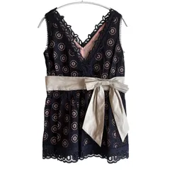 RE195 【タグ付き新品】Chesty チェスティ レースリボントップス ビッグリボン レディース 1サイズ