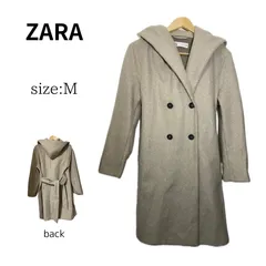 ZARA ザラ　コート　ロング　フード 付き　レディース　グレー　M