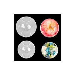 KyeeaDIY 球体 ボール シリコンモールド80/100mm 2セット 一体形 丸 レジン型 ハンドメイド ソフトモールド 手芸品 クラフト 再利用可能 初心者向き クリア 透明 ビーズ アクセサリー(セット3（80/100mm）) 1