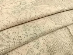 SALE‼️ 圧巻✨️総柄 本場結城紬 地機 薄いベージュ 少しわけあり SALE‼️ 圧巻✨️総柄 本場結城紬 地機 薄いベージュ 少しわけあり