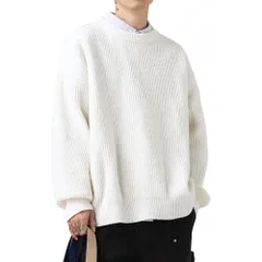 【在庫処分セール】セーター メンズ ニット セーター クルーネック ニット 防寒 暖かい カットソー トップス シンプル 無地 編み 長袖 おしゃれ 秋服 冬服 秋冬 通勤通学 シンプル ホワイト 白