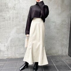 フェイクレザーハイウエストマーメイドスカート