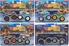 新品 ホットウィール(Hot Wheels) モンスタートラック 1:64 2パック アソート 4台セット(各1台) FYJ64-986U [佐川急便]