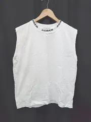 ◇ ⊂ ADRER アドラー ロゴ タンクトップ サイズM ホワイト メンズ E  【1506180013896】
