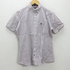 G■バーバリー/Burberry LONDON 半袖BDシャツ/チェック柄【M】ボルドー系/men's/119【中古】■