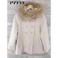 ■ ◎ Another Edition アナザーエディション ラクーンファー付 ダブル  コート サイズM ピンクベージュ系 レディース  【中古】 【1103180010681】のサムネイル