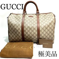 GUCCI　グッチ　ボストンバッグ GGスプリーム レディース　ボストンバッグ ベージュ　ブラウン　PVC