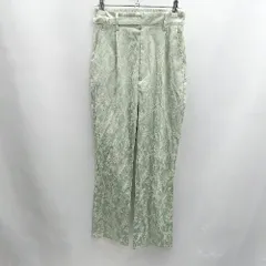 ◇ ⊇ Kastane カスタネ ジャガード ストレートパンツ サイズ2 グリーン系 レディース E  【1505290003544】