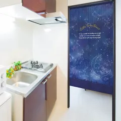 【MINIBOX のれん制作工房 正規販売店舗】【匿名配送ネコポス 全国送料無料】のれん サンリオ「リトルツインスターズ 星空」85×150cm【日本製】家紋 スタジオジブリ トトロ 千と千尋の神隠し 目隠し 暖簾