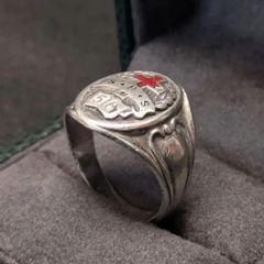 スターリングシルバー925 1956年 16号 カレッジリング SHS クロス