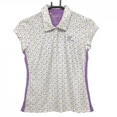 ★特価★アディダス 半袖ポロシャツ 白×パープル 花柄 てんとう虫刺しゅう CLIMACOOL レディース XS ゴルフウェア adidas