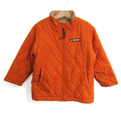 ミキハウス ナイロンジャケット キルティング 裏ボア アウター キッズ 女の子用 110サイズ オレンジ MIKIHOUSE 【中古】