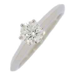 0.45ct/TIFFANY＆Co.  6本爪 ティファニーセッティング・ソリティア/ソリテール1P・ダイヤモンドリング・指輪/Pt950-3.9g/10.5号【♀】【N】【レディース】★■581864【中古】