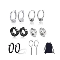 【新着商品】YFFSFDC フェイクピアス メンズ ノンホールピアス イヤリング イヤーカフ レディース フープピアス リング 金属アレルギー対応 ファッション アクセサリー 6ペア12個セット 収納ポーチ付き