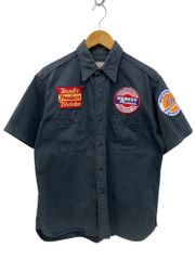 Buzz Rickson’s (バズリクソンズ) 半袖シャツ ワークシャツ 刺繍ワッペン  BR31746 サイズ15-15 1/2 ブラック メンズ/028