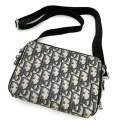 【K702】Christian Dior （クリスチャンディオー）/オブリーク トロッター ジャガード/ショルダーバッグ/カメラバッグ