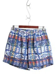 【お得なクーポン配布中!】 80s USA製 TRYLON 総柄 コットン ショートパンツ メンズ L / サーフ スイム ショーツ 海パン 水陸両用 短パン インナー付き マルチカラー