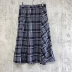 any SiS エニィスィス　ロングフレアスカート　レディース　グレー系×チェック柄　4(13)サイズ