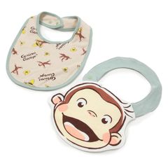 子供用 おさるのジョージ スタイ 2枚セット ベビー 新生児 赤ちゃん よだれかけ ビブ 綿100％ 男の子 女の子 イラスト