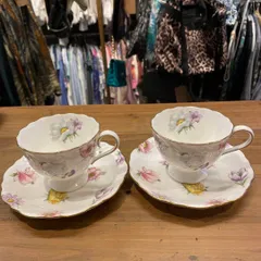 @ NARUMI ナルミ カップ&ソーサー 花柄 食器 お皿 2客セット 総柄