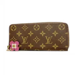 ★SALE【5ee6333】ルイヴィトン 長財布 モノグラム ポルトフォイユクレマンス フラワーチャーム M64201 ブラウン ホットピンク【中古】レディース