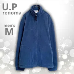 【即決ご希望額はコメントへ】  良品　U.P renoma　アウター　フルジップ　フリースジャケット　ブルー　Ｍ　長袖　ジャケット　ブルゾン　ジップアップ　ジャンパー　ハイネック　防寒　暖かい　軽量　秋冬　メンズ　ユニセックス　カジュアル　アウトドア　スポーツ