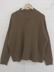 ◇ nano universe ナノ ユニバース モックネック 長袖 ニット セーター サイズ F ブラウン レディース E  【1302170011978】