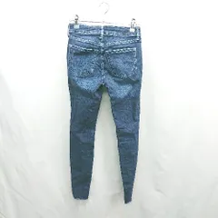 ◇ Θ AZUL BY MOUSSY 色褪せデザイン ダメージ加工 ストレートジーンズ サイズXS インディゴブルー系 レディース E  【1502030022193】