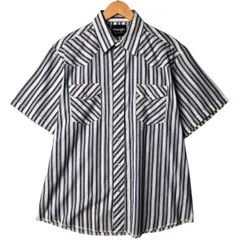 古着 90年代 ラングラー Wrangler WESTERN SHIRTS ストライプ柄 半袖 ウエスタンシャツ メンズL相当 ヴィンテージ/eaa571354