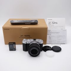 【ほぼ新品/ショット数35回】FUJIFILM X-M5 シルバー レンズキット XC 15-45mm F3.5-5.6 OIS PZ 箱/説明書/レンズキャップ/ボディキャップ付き