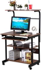 パソコンデスク PCデスク スライドテーブル付 ラック付きデスク  幅80cm
