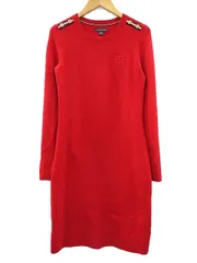 トミーヒルフィガー TOMMY HILFIGER ニット ワンピース XS レッド 赤 ロゴ 刺繍