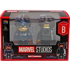 【中古】トレーディングフィギュア BE＠RBRICK-ベアブリック- 100% 2体セット(ボールチェーン付き) B.キャプテン・アメリカ(ステルス・スーツ)＆ウィンター・ソルジャー 「Happyくじ BE＠RBRICK MARVEL STUDIOS」 ペアボ