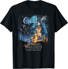 新生活応援SALE　スターウォーズ A New Hope 色あせたビンテージレトロポスター Disney+ Tシャツ　S～３XL