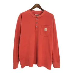 Carhartt カーハート ヘンリーネック 長袖Ｔシャツ レッド(メンズ XL)中古 古着 T6625