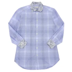 超美品 エトロ ETRO 2018年商品 襟×袖 ペイズリー柄 グレンチェック コットン シャツ 40 メンズ