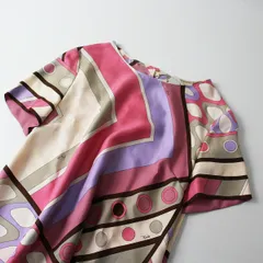 未使用 美品 国内流通品 EMILIO PUCCI エミリオ プッチ 総柄プリント シルクプルオーバーブラウス 40/ピンク【2400030041833】のサムネイル