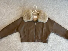 ノーブランド 起毛 茶色 ジャケット Free