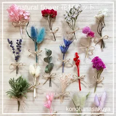 ドライフラワー　カラフル　小さな小花とリーフ　花材セット　10本　送料込み