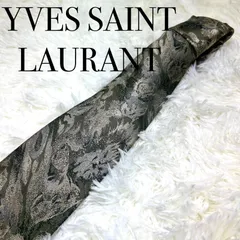 【美品】YSL YVES SAINT LAURENT イヴサンローラン ネクタイ 総柄 シルク　⑪