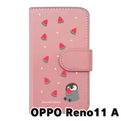 【新品未使用】OPPO Reno11 A オッポ スマホケース 手帳型 (色：ピンク×柄：ペンギンとスイカ)moimoikka ペンギン 動物 flip2-reno11a-pk-20139