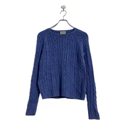 L.L.Bean コットン ニット セーター レディース XS ブルー エルエルビーン ケーブル 古着卸 アメリカ仕入 a603-6097