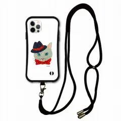 [iPhone14 Plus] iPhone15 i-coronケース スマホショルダー付 アニマル柄 動物 アイフォン 14 Plus 14 Pro 12 11 XR XS ショルダーストラップ 斜め掛け スマホケース グレー 猫 ネコ ねこちゃん