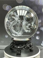 約：150mm超綺麗★龍入りK9水晶丸玉B86B1/143B33C
