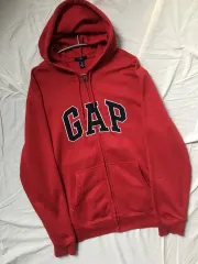 GAP(ギャップ) 刺繍パッチ フード付き ジップアップパーカー